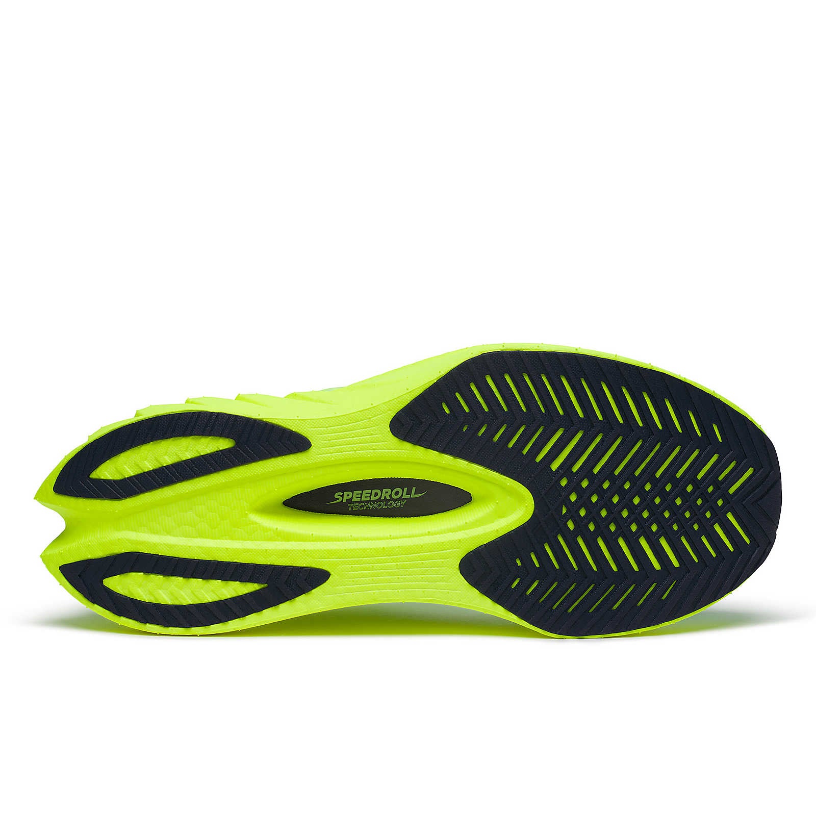 The outsole of the Saucony Endorphin Pro is all about peed.  It has very little rubber to keep weight down and speed high