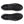 Black running shoes with gray soles on a white background