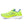 Bright green running shoe from Saucony with blue accents on a white background.
