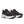 Pair of black and white Saucony running shoes on a white background
