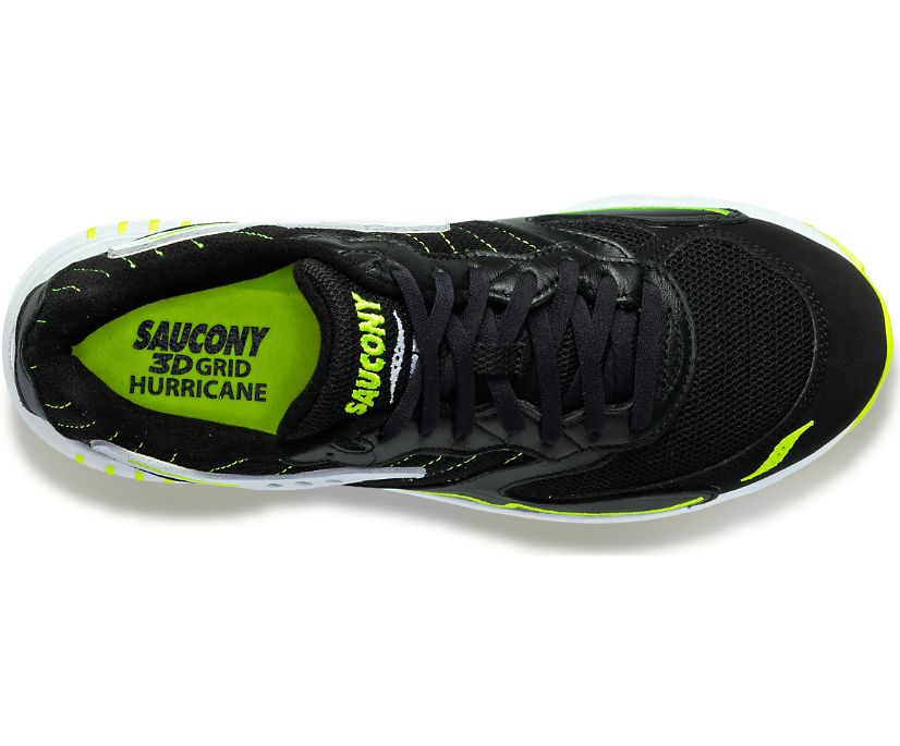 Top view of the Men's 3D Grid Hurricane by Saucony in Black/White