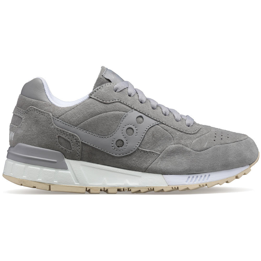 Lateral view of the Saucony 5000 Unisex lifestyle shoe in Grey