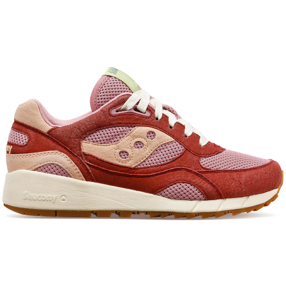 Lateral view of the Men's Shadow 6000 Lifestyle shoe by Saucony in the color Burgundy.