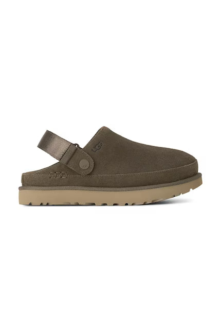 Grey clog on a white background