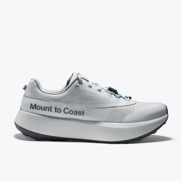 A light gray and white Mount to Coast platform sneaker shown on a clean white background.