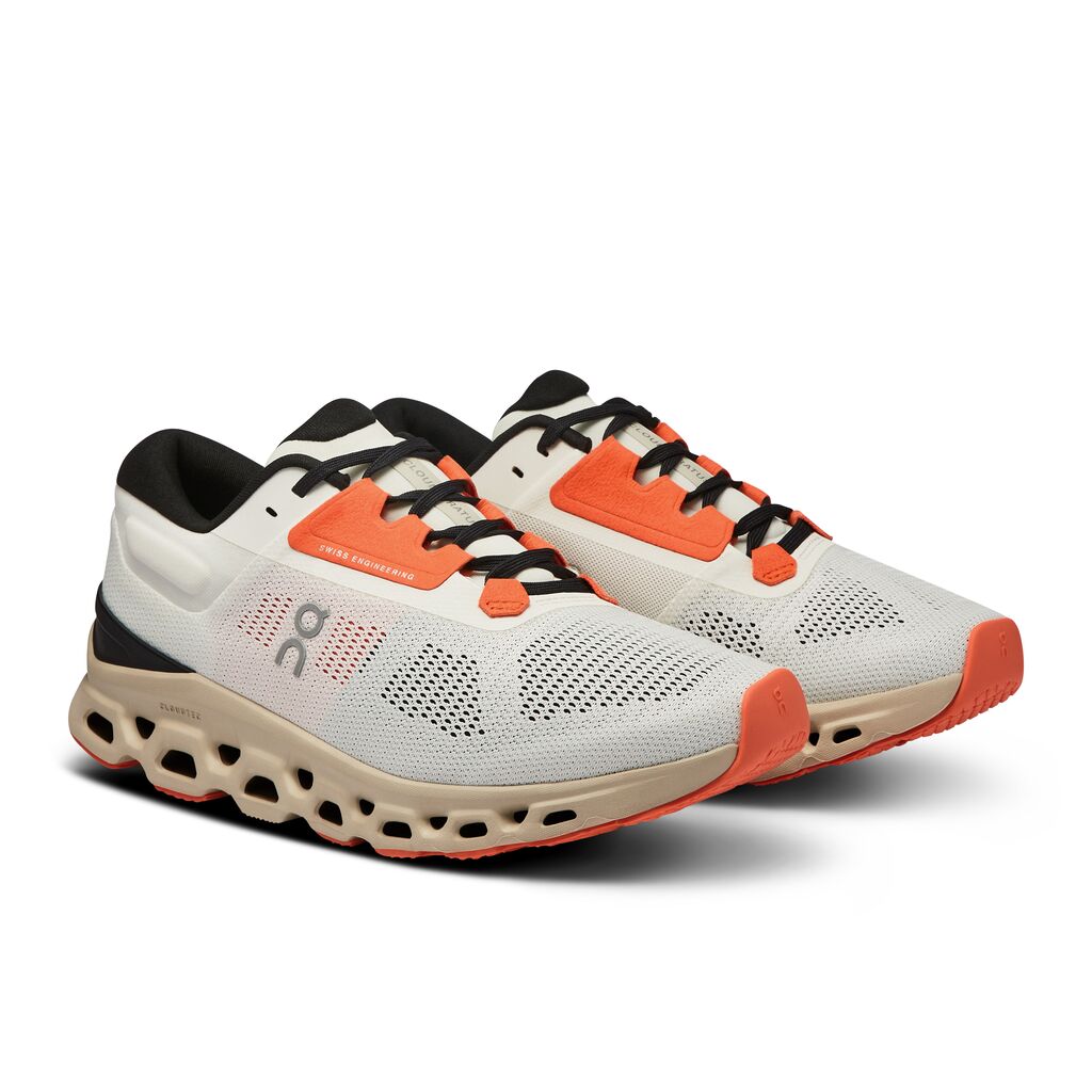 THis women's on shoe has a few spots of orange on the laces and outsole