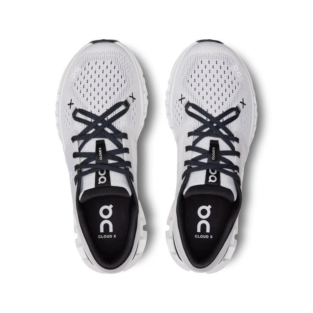 The top down view of these shoes the X lacing system