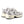 White and gray sneaker with New Balance logo on a white background
