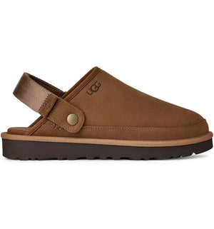 Deep tan men's clog slipper