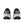 Black and white athletic shoes on a white background