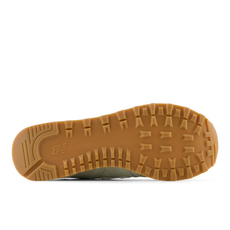 The outsole of this women's 574 is a gum sole