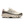 White athletic shoe with gray sole on a white background