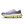 White and purple running shoe with yellow sole on a white background
