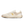 Beige sneaker with a yellow logo on a white background