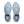 Pair of light blue running shoes on a white background