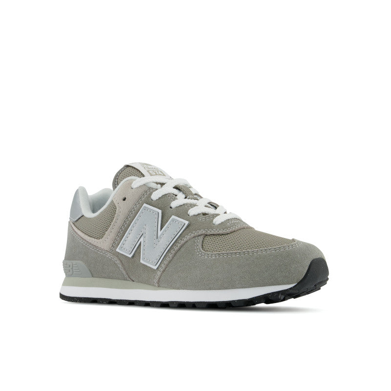 This Kid's 574 from NB has a Grey upper with White laces