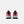 A pair of pink and black athletic sneakers shown from the back, featuring a textured pink mesh upper, black heel accents, and a chunky white and black sole, set against a plain light gray background.
