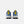 A pair of Nike sneakers shown from the back, featuring a light blue mesh upper, dark navy collar lining, a bright yellow pull tab, and a chunky white and black sole.