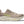 Beige and white running shoe on a white background