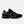 Black athletic shoe with gray accents on a white background