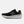 Black and white athletic shoe with red accents on a white background
