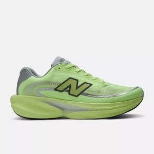 Green New Balance running shoe with a brand logo on a white background