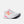 White running shoe with pink and orange accents on a white background