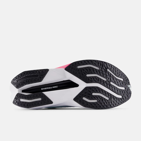 Close-up of a running shoe sole with 'ENERGY ARC' branding on a white background