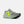 Gray running shoe with a bright green logo on a white background
