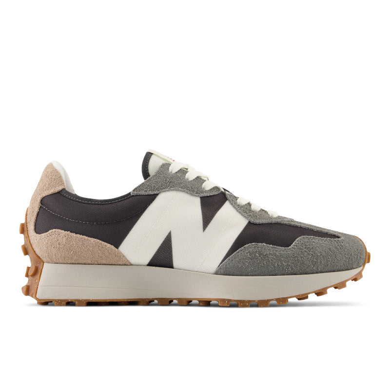 Lateral view of the Men's 327 New Balance shoe in Harbor Grey