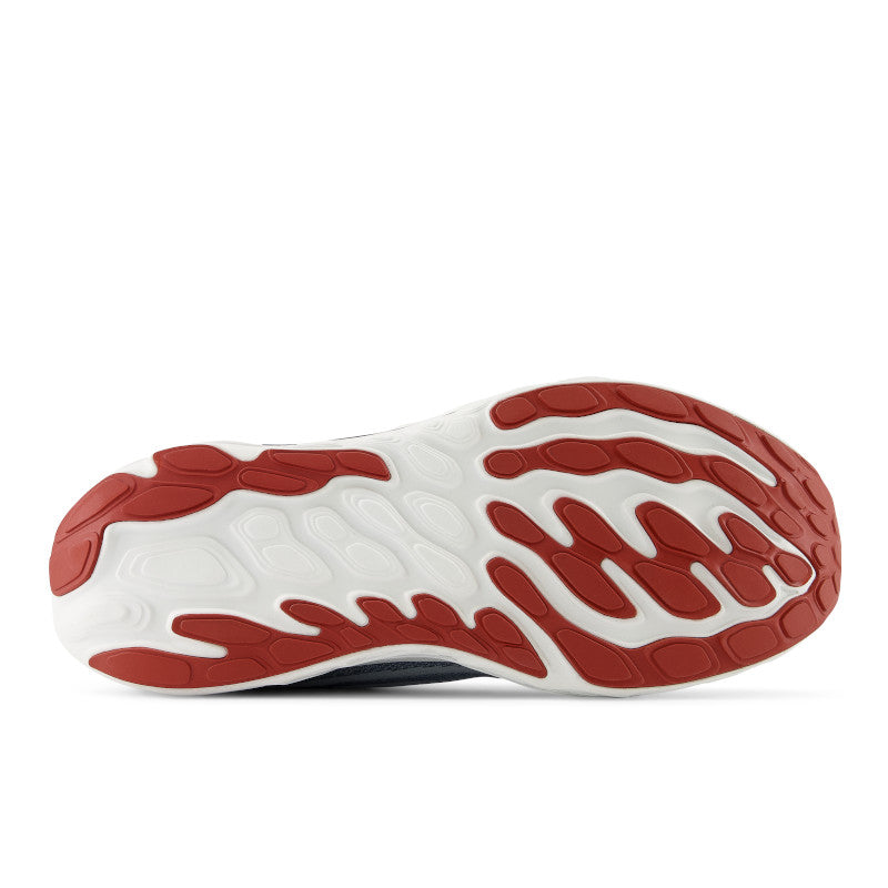 The outsole of the Vongo V6 has red on the pods that have the rubber to help with durability