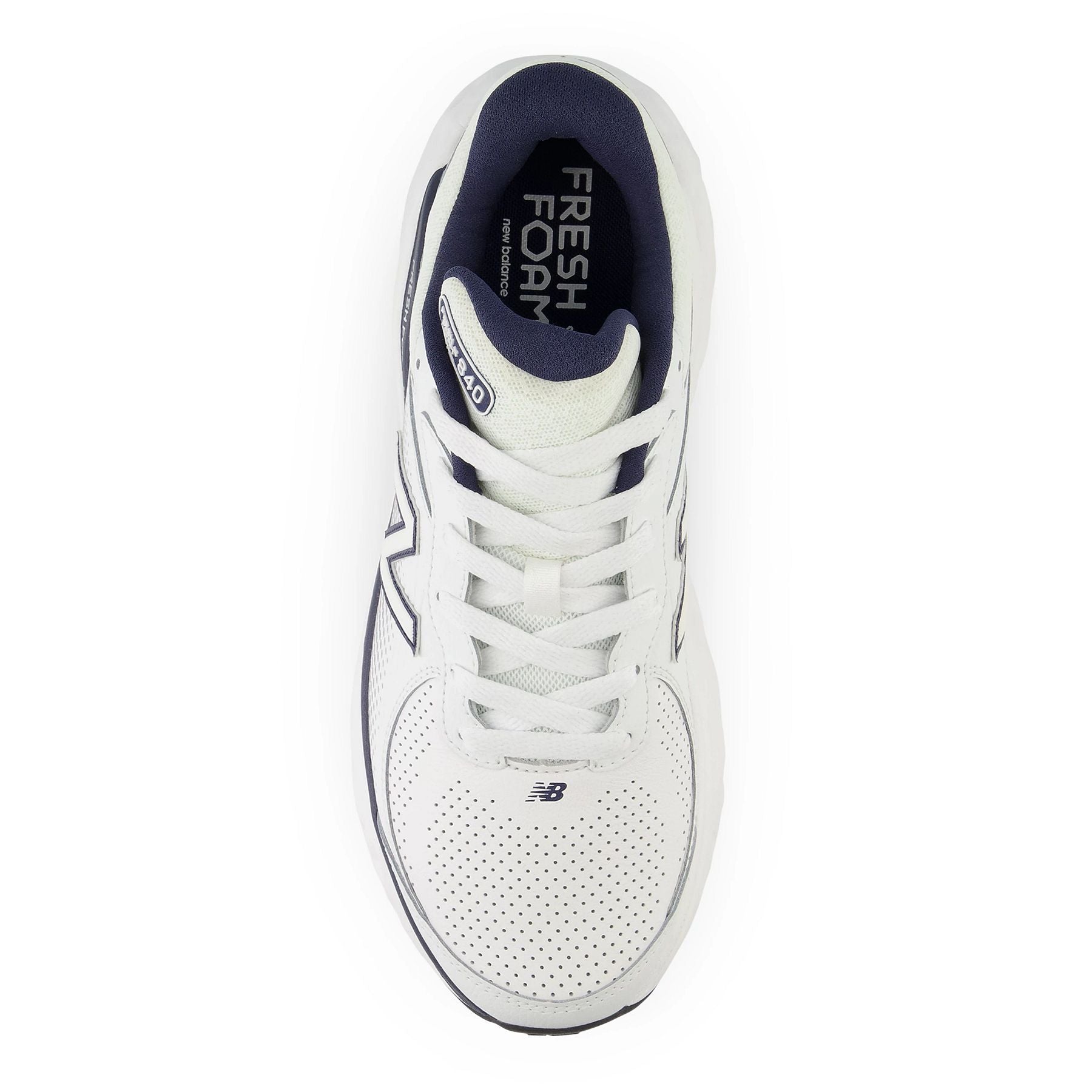 Top view of the Men's Leather New Balance MW840 V1 in White/Navy