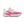 Pink and white running shoe on a white background