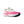 Pink and white running shoe on a white background
