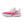 Pink and white running shoe on a white background