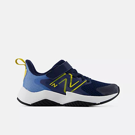 Navy blue and white shoe on a white background