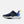 Navy blue and white shoe on a white background