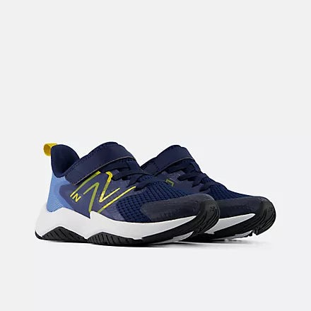 Navy blue and white shoe on a white background