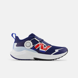 Kid's New Balance running shoe with a BOA fit system.