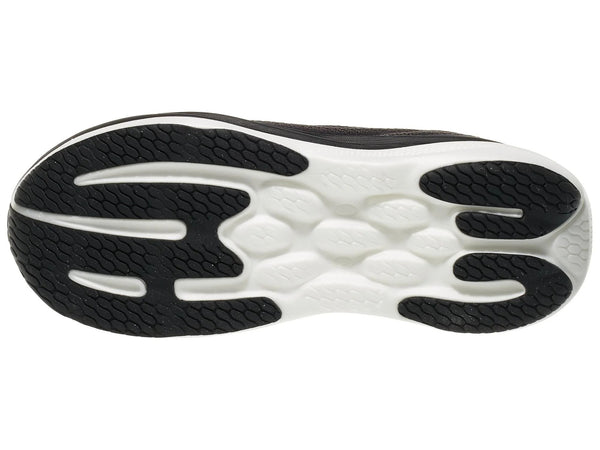 Close-up of a black and white athletic shoe sole on a white background
