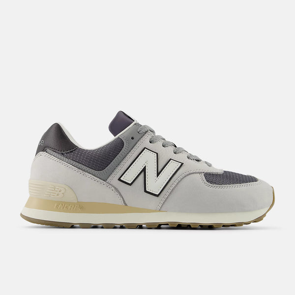 Gray New Balance sneaker on a white background