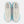 White sneakers with blue accents on a white background