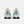 Pair of white and gray sneakers with blue accents on a white background