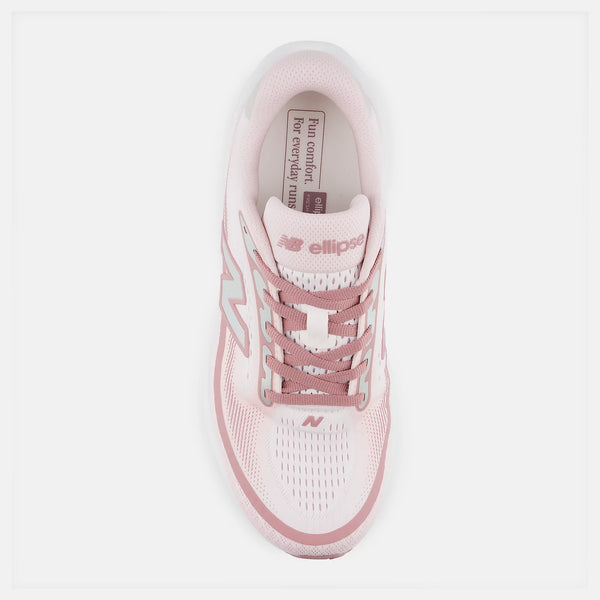 Pink and white sneaker with 'elliot' branding on a white background