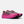 Pink running shoes with black soles on a white background