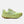 Green running shoe with brand logo on a white background
