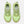 Pair of light green new balance trail running shoes on a white background