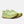 Light green running shoe with brown sole on a white background