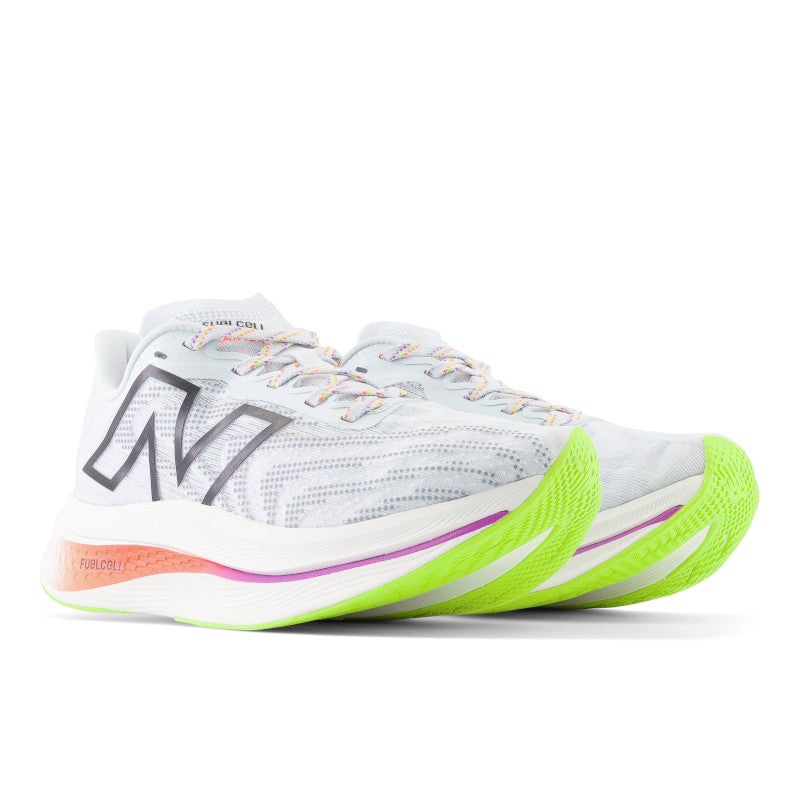 The outsole of the NB Super Comp is bright green