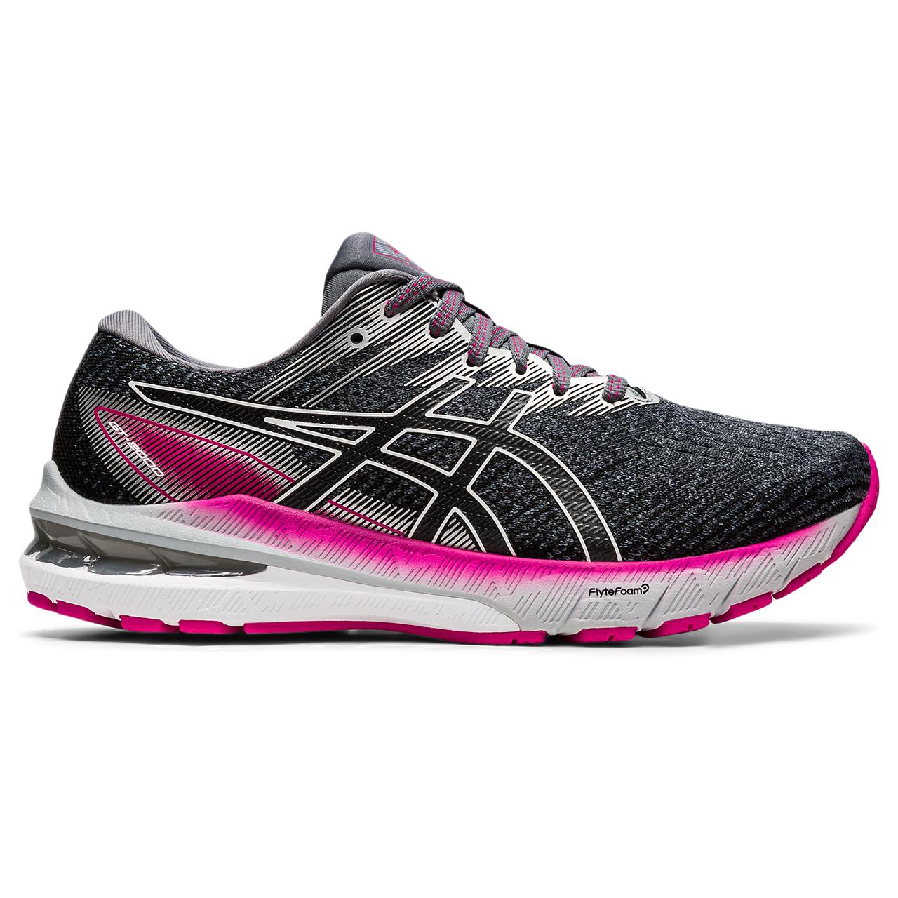 This is the wide fitting version of the Women's ASICS GT-2000 V10.  The color is Sheet Rock/Pink Rave
